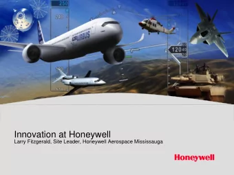 Innovation at Honeywell  Larry Fitzgerald, Site Leader, Honeywell Aerospace Mississauga  File