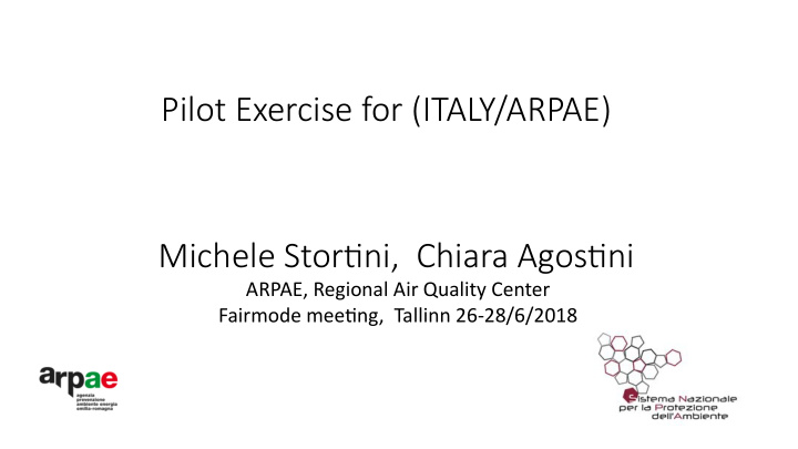 pilot exercise for italy arpae michele stortjni chiara