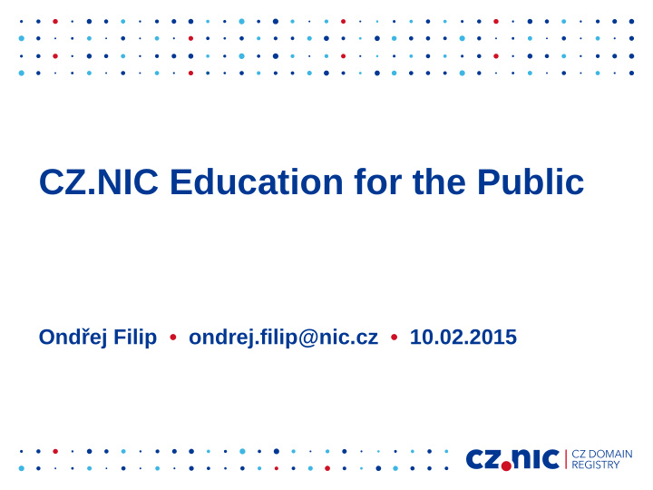 cz nic education for the public