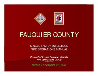 FAUQUIER COUNTY  FAUQUIER COUNTY  SINGLE FAMILY DWELLINGS  SINGLE FAMILY DWELLINGS  FIRE OPERATIONS