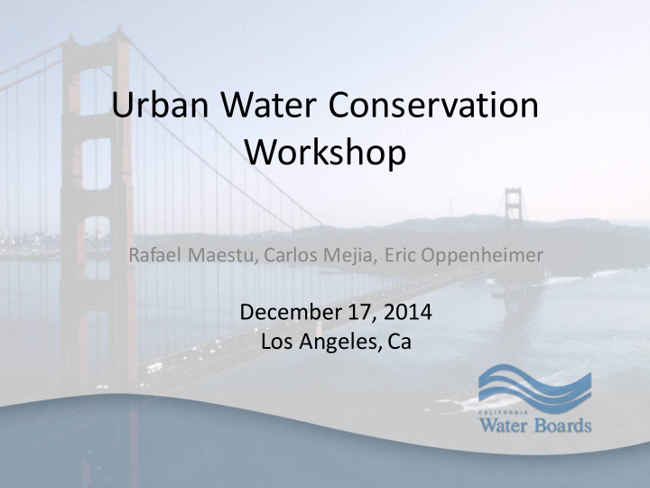 urban water conservation workshop