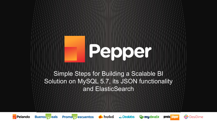 simple steps for building a scalable bi solution on mysql