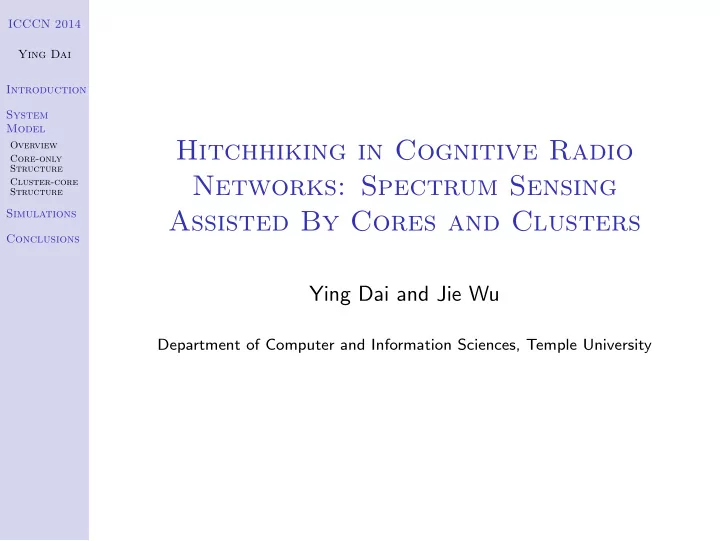hitchhiking in cognitive radio