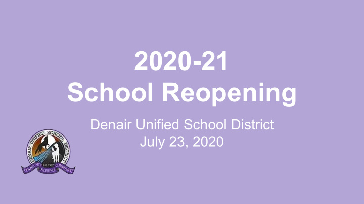 2020 21 school reopening