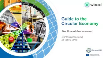 The Role of Procurement  CIPS Switzerland 26 April 2018  Making more sustainable  business Our