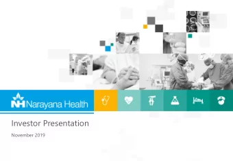 Investor Presentation  November 2019  Important Disclosure  No representation or warranty, express