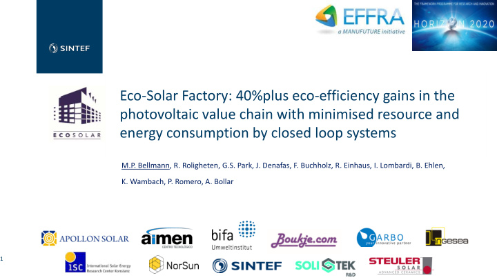 eco solar factory 40 plus eco efficiency gains in the