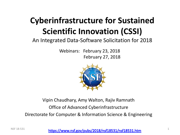 cyberinfrastructure for sustained scientific innovation