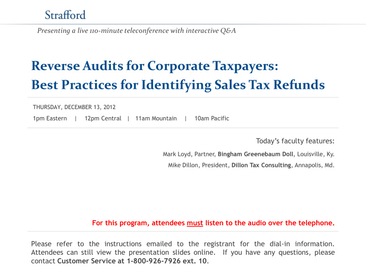 reverse audits for corporate taxpayers best practices for