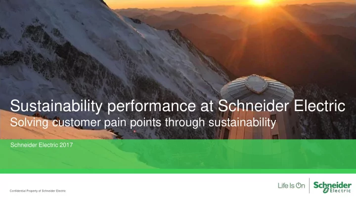 sustainability performance at schneider electric