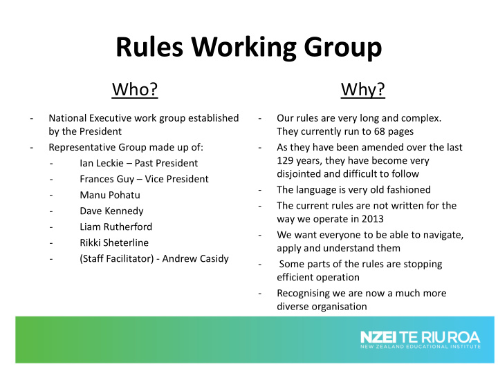 rules working group