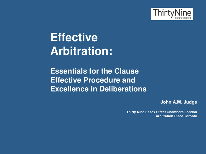 effective arbitration