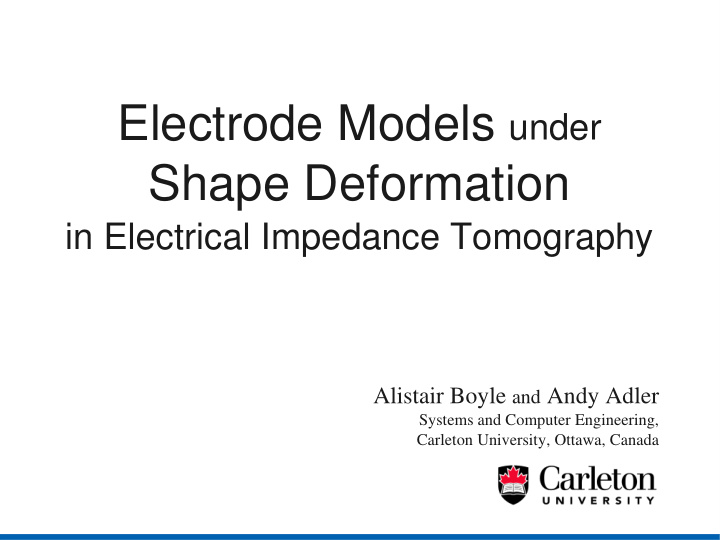 electrode models under shape deformation