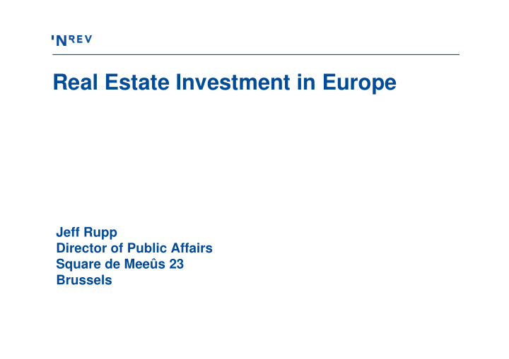 real estate investment in europe