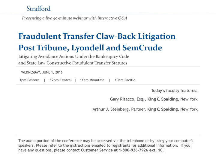 fraudulent transfer claw back litigation post tribune
