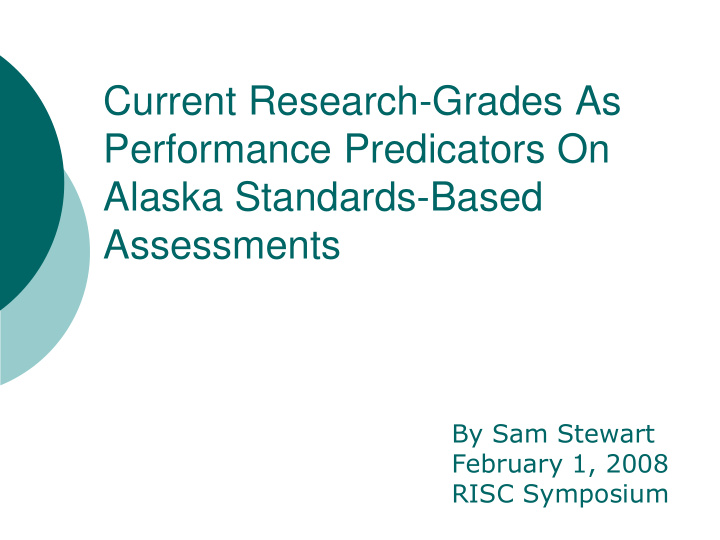 current research grades as performance predicators on