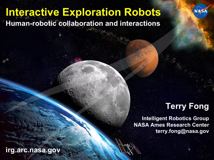 interactive exploration robots