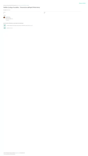 Hubble Catalog of variables - Presentation @Napoli Observatory Presentation  October 2016