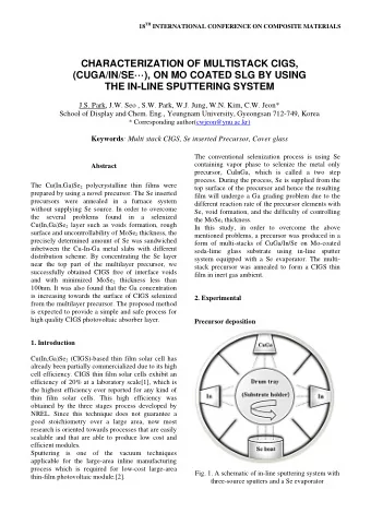 CHARACTERIZATION OF MULTISTACK CIGS,  (CUGA/IN/SE), ON MO COATED SLG BY USING  THE IN-LINE
