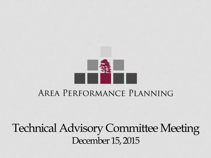 technical advisory committee meeting