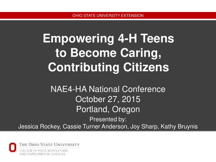 empowering 4 h teens to become caring contributing