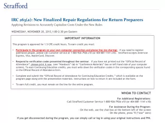 IRC 263(a): New Finalized Repair Regulations for Return Preparers  Applying Revisions to Accurately