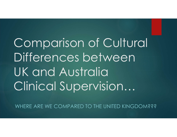 comparison of cultural differences between uk and