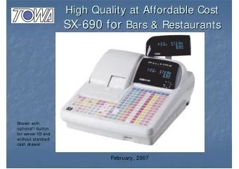 SX-  -690 for 690 for Bars &amp; Restaurants  SX  Bars &amp; Restaurants  Shown with  optional