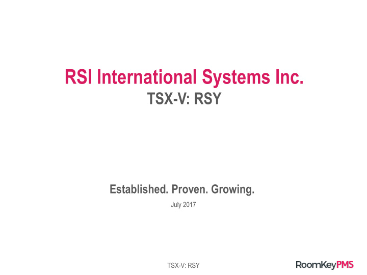 rsi international systems inc