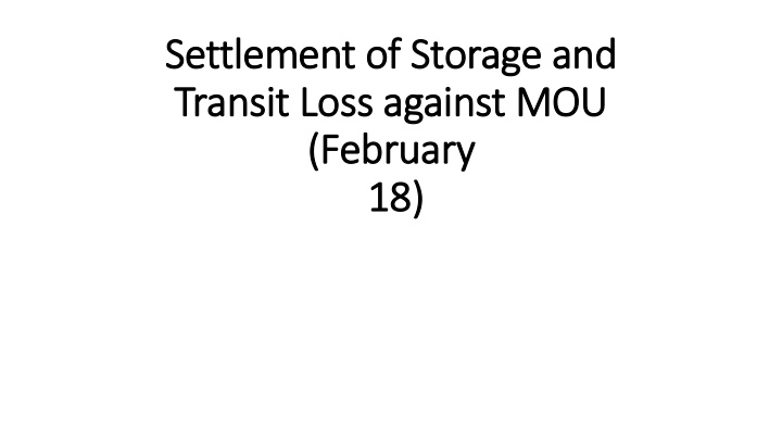 settlement of storage and