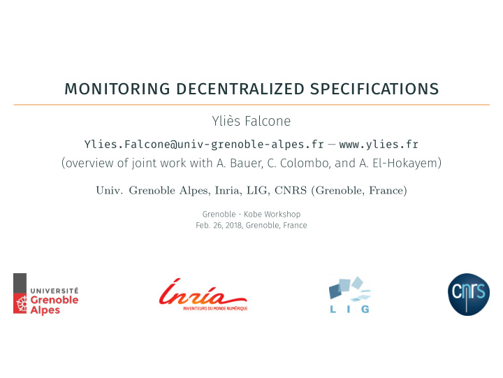 monitoring decentralized specifications