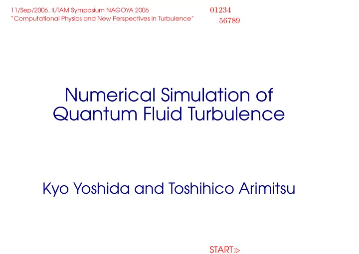 numerical simulation of quantum fluid turbulence