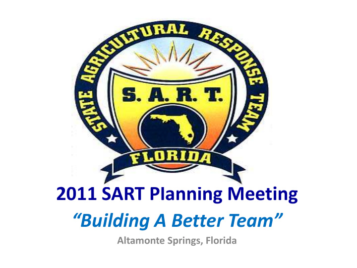 2011 sart planning meeting building a better team