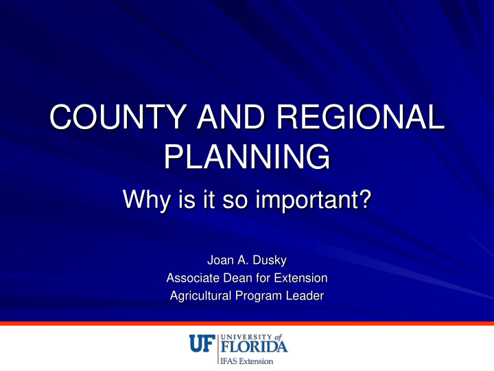 county and regional planning