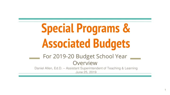 associated budgets