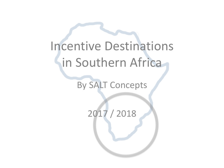 incentive destinations in southern africa