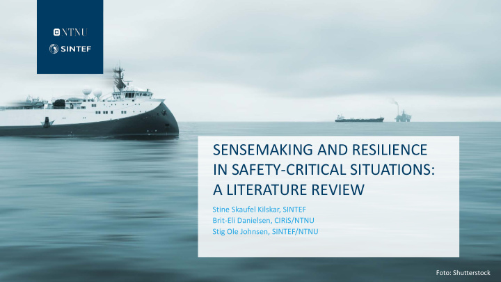sensemaking and resilience in safety critical situations