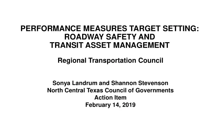 performance measures target setting