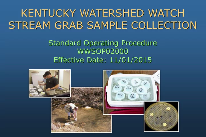 stream grab sample collection