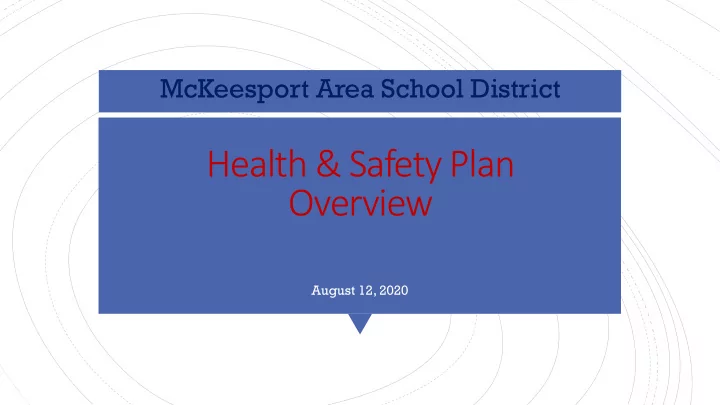 health safety plan overview