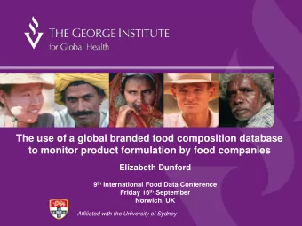 The use of a global branded food composition database  to monitor product formulation by food