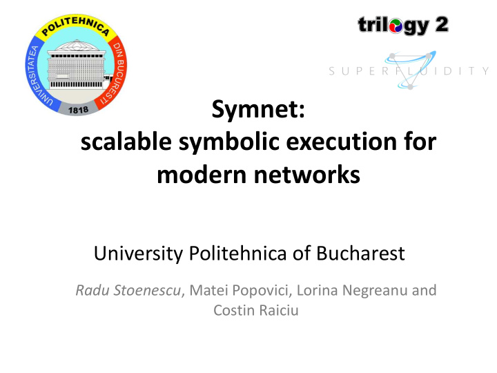 symnet scalable symbolic execution for modern networks