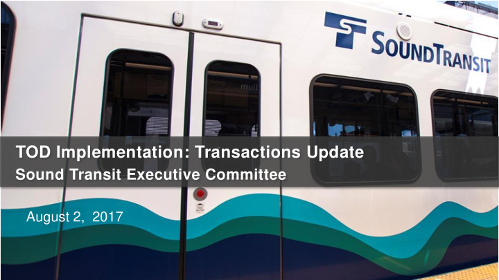 tod implementation transactions update