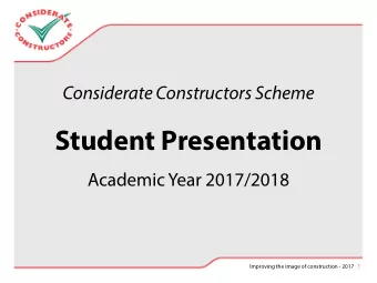 Student Presentation  Academic Year 2017/2018  Improving the image of construction - 2017 | 1