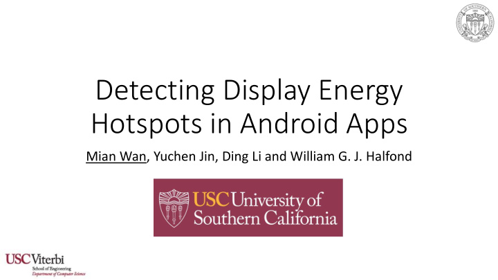 detecting display energy