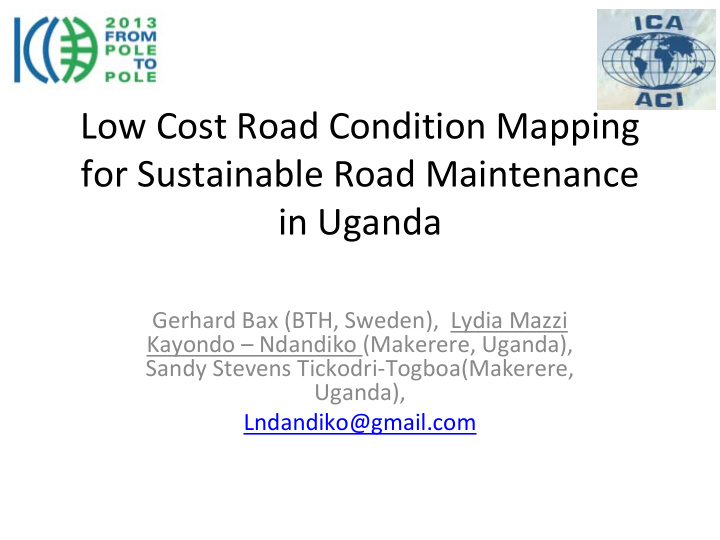 low cost road condition mapping for sustainable road