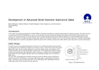 Development of Advanced Small Diameter Submarine Cable  Mareto Sakaguchi, Nobuaki Matsuda, Yasushi