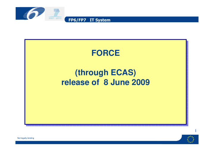 force force through ecas through ecas release of 8 june