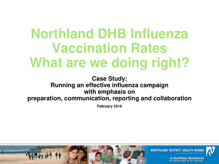 northland dhb influenza vaccination rates what are we