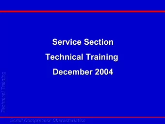 Service Section  Service Section  Technical Training  Technical Training  December 2004  December